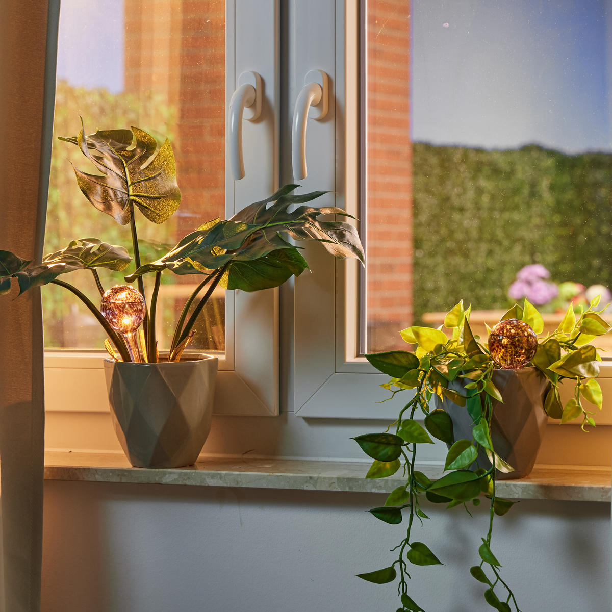 4XBEWÄSSERUNGSKUGEL - Lila, Glas (6/15/6cm) - Relaxdays
