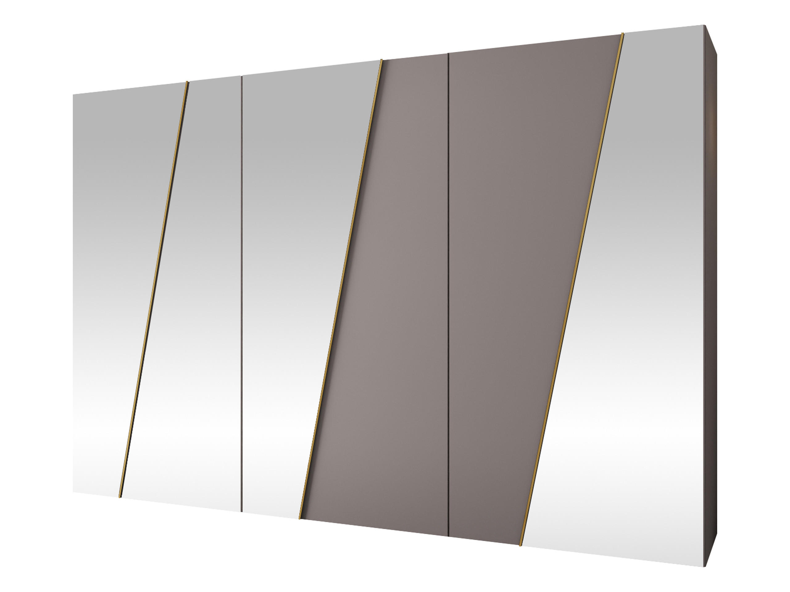 DREHTÜRENSCHRANK Zen 4L 300 cm - Kaschmir/Goldfarben, Holzwerkstoff/Kunststoff (300/202/50cm) - MIRJAN24