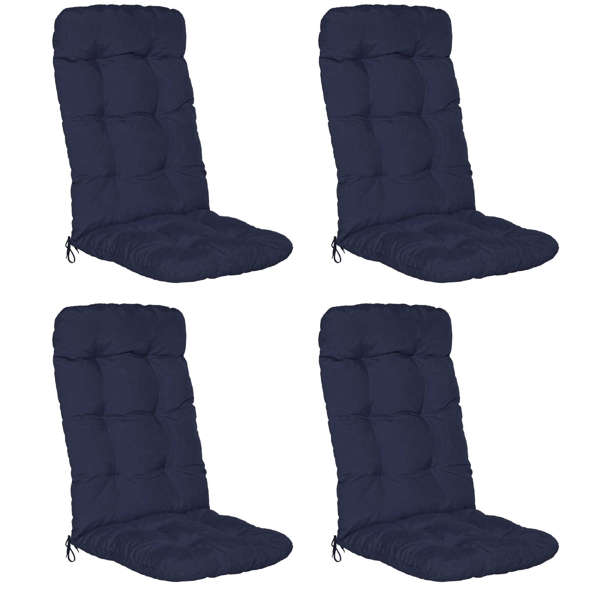 HOCHLEHNERAUFLAGE Flair HL 120/50/8cm Dunkelblau (4tlg) - Dunkelblau, Textil (50/8/120cm) - Beautissu 