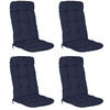 HOCHLEHNERAUFLAGE Flair HL 120/50/8cm Dunkelblau (4tlg) - Dunkelblau, Textil (50/8/120cm) - Beautissu 