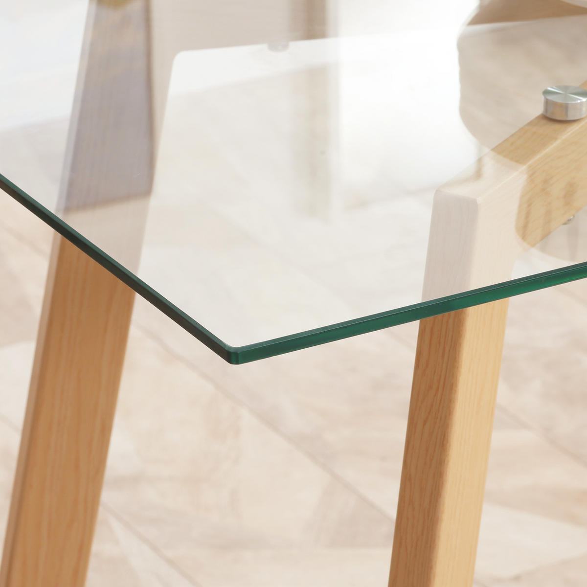 ESSTISCH Glas 120 x 60 cm für 4 Personen Transparent - Transparent, Glas/Metall (120/60/76cm) - HOMCOM