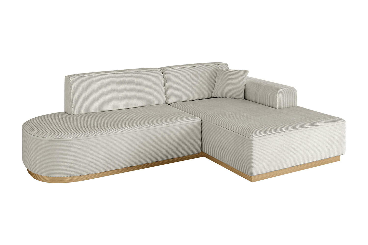ECKSOFA Ottomane Rechts IREA-L1-v2 - 232x165x80 cm Creme - Ecru/Creme, Holzwerkstoff/Textil (232/165cm) - ALTDECOR