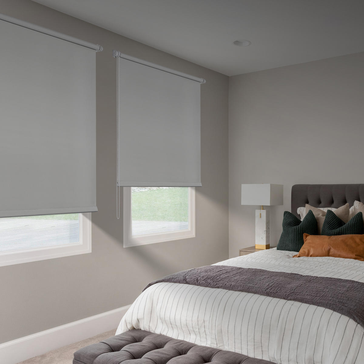 VERDUNKELUNGSROLLO, Hellgrau, 45 x 180 cm - Grau, Kunststoff (45/180cm) - STORESDECO