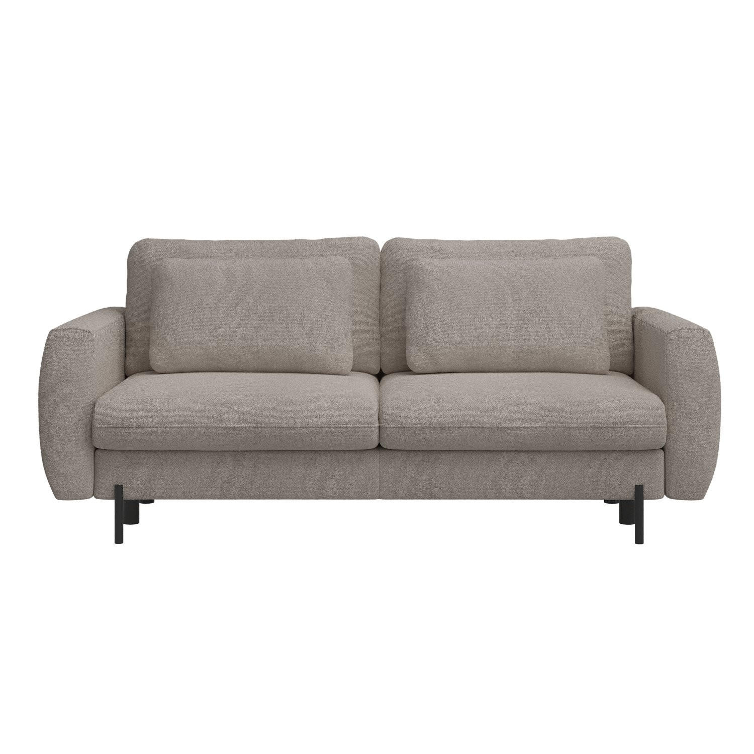 SOFA Rane Hellbraun mit Schlaffunktion - Hellbraun/Schwarz, Textil/Metall (236/90/102cm) - Selsey