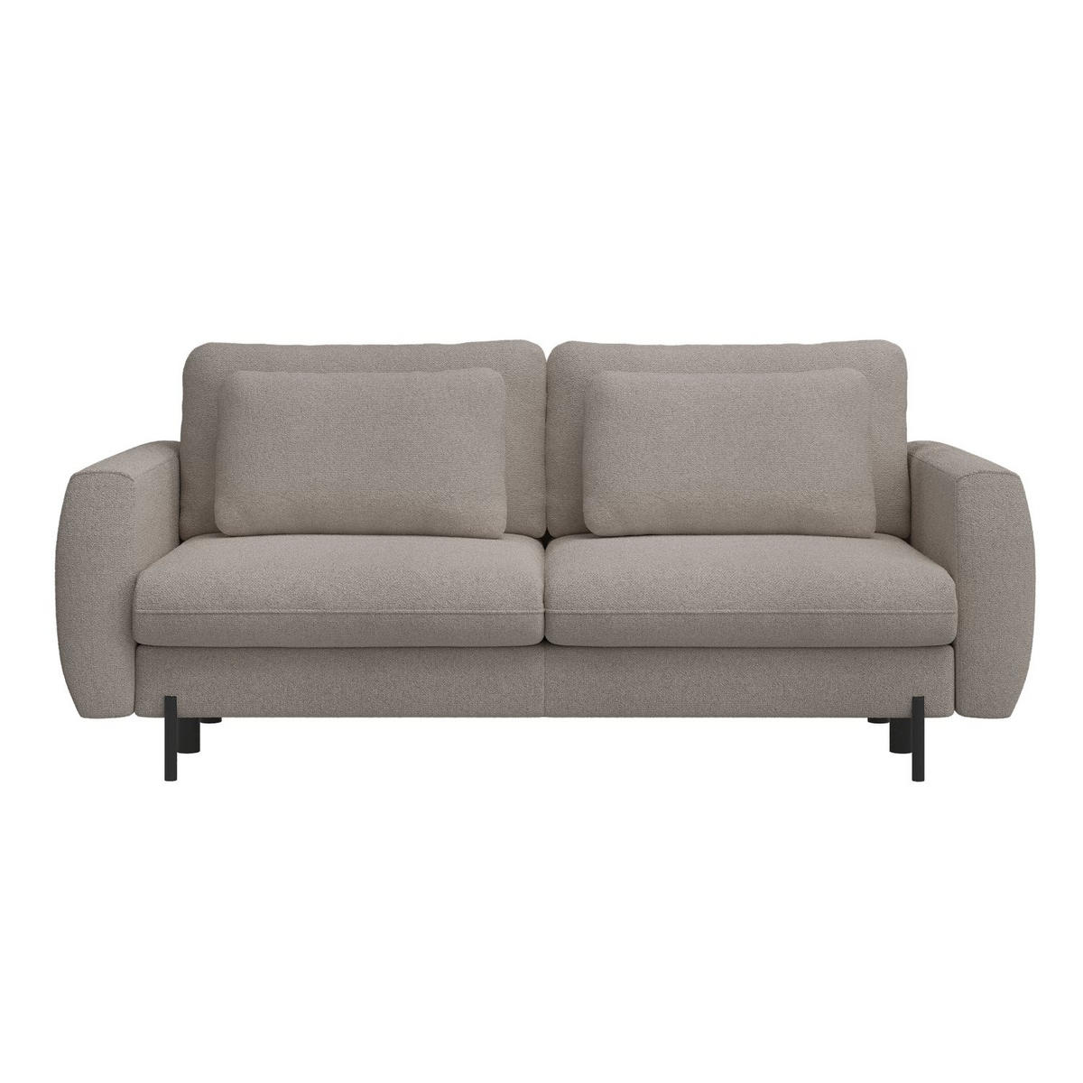 SOFA Rane Hellbraun mit Schlaffunktion - Hellbraun/Schwarz, Textil/Metall (236/90/102cm) - Selsey