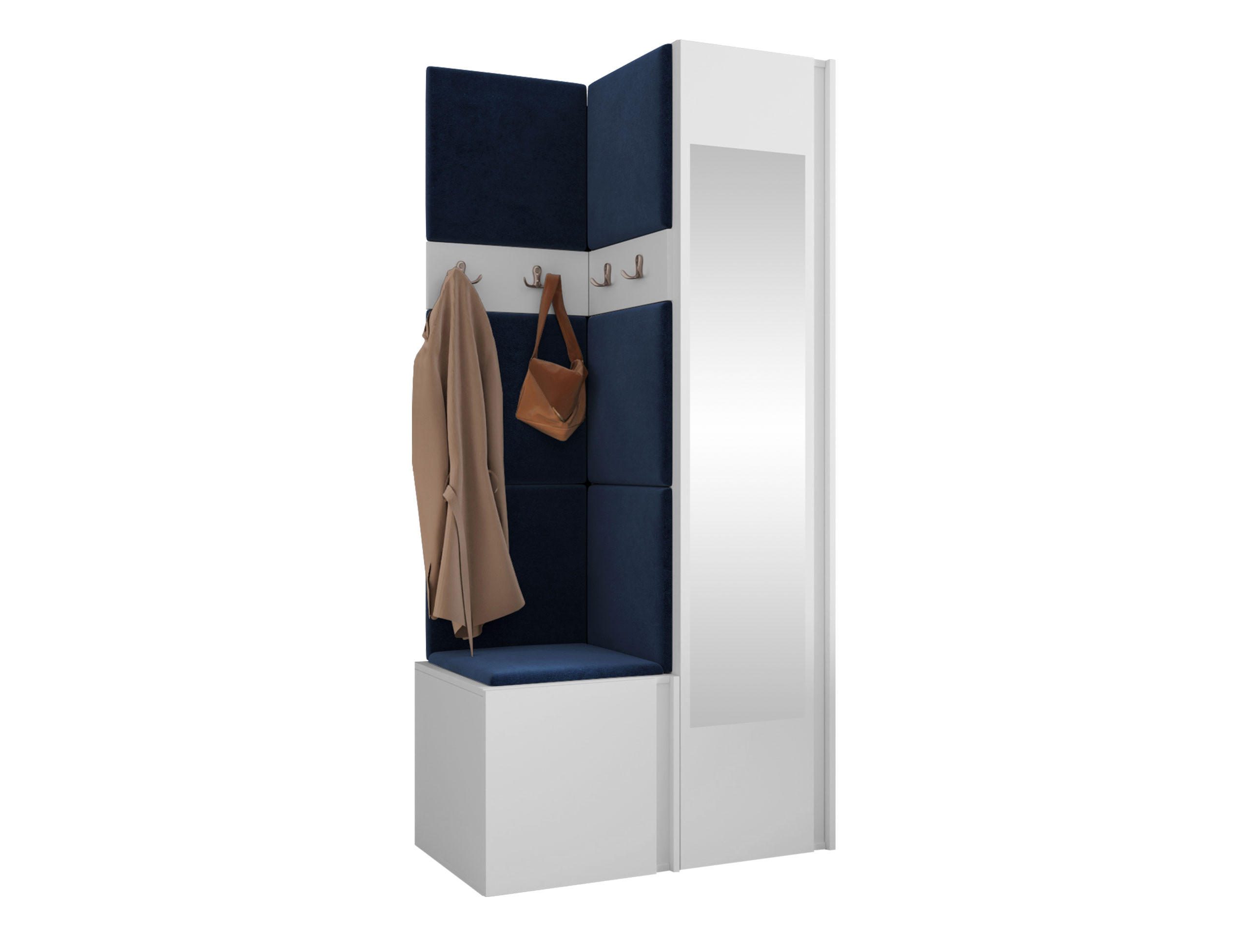 MOBILIER PENTRU HOL Orion XXV - albastru/alb, material plastic/compozit lemnos (82/186/46cm) - MIRJAN24