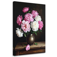 LEINWANDBILD Blumen 80x120cm - Rosa, Textil (80/120cm) - Feeby