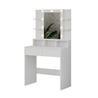 SCHMINKTISCH Taylor Weiß 80 cm mit LED Beleuchtung - Weiß, Holzwerkstoff (80/146.5/40cm) - Vicco