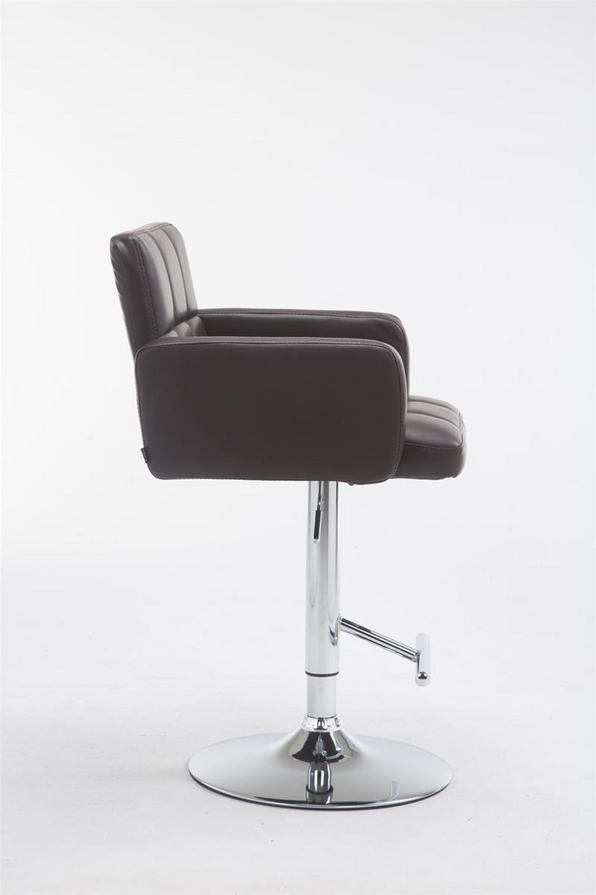 BARHOCKER Lederlook braun - Chromfarben/Braun, Textil/Metall (60/93/56cm) - CLP