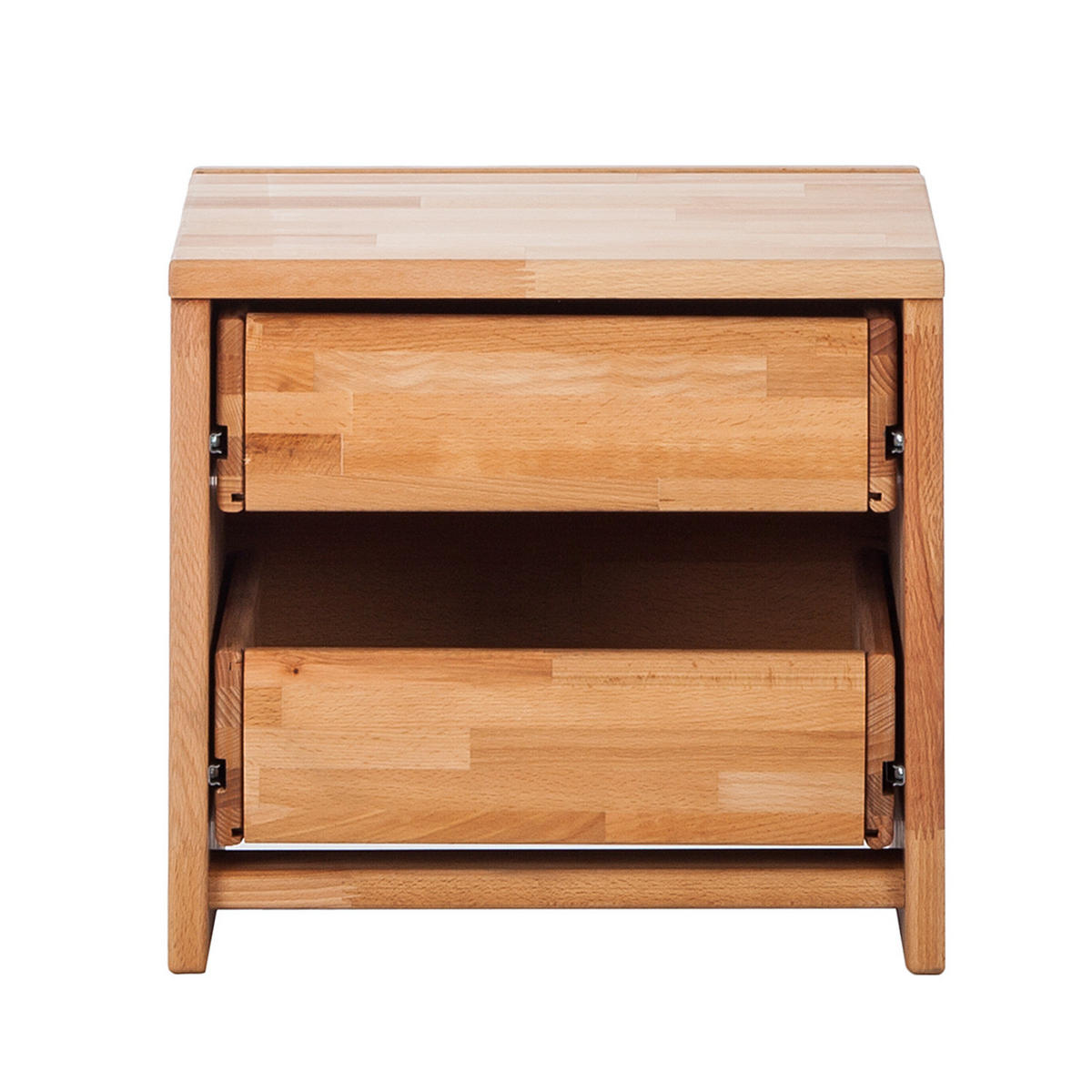 NACHTKOMMODE - Kernbuche massiv - geölt - Naturfarben, Holz (40/37/33cm) - home24