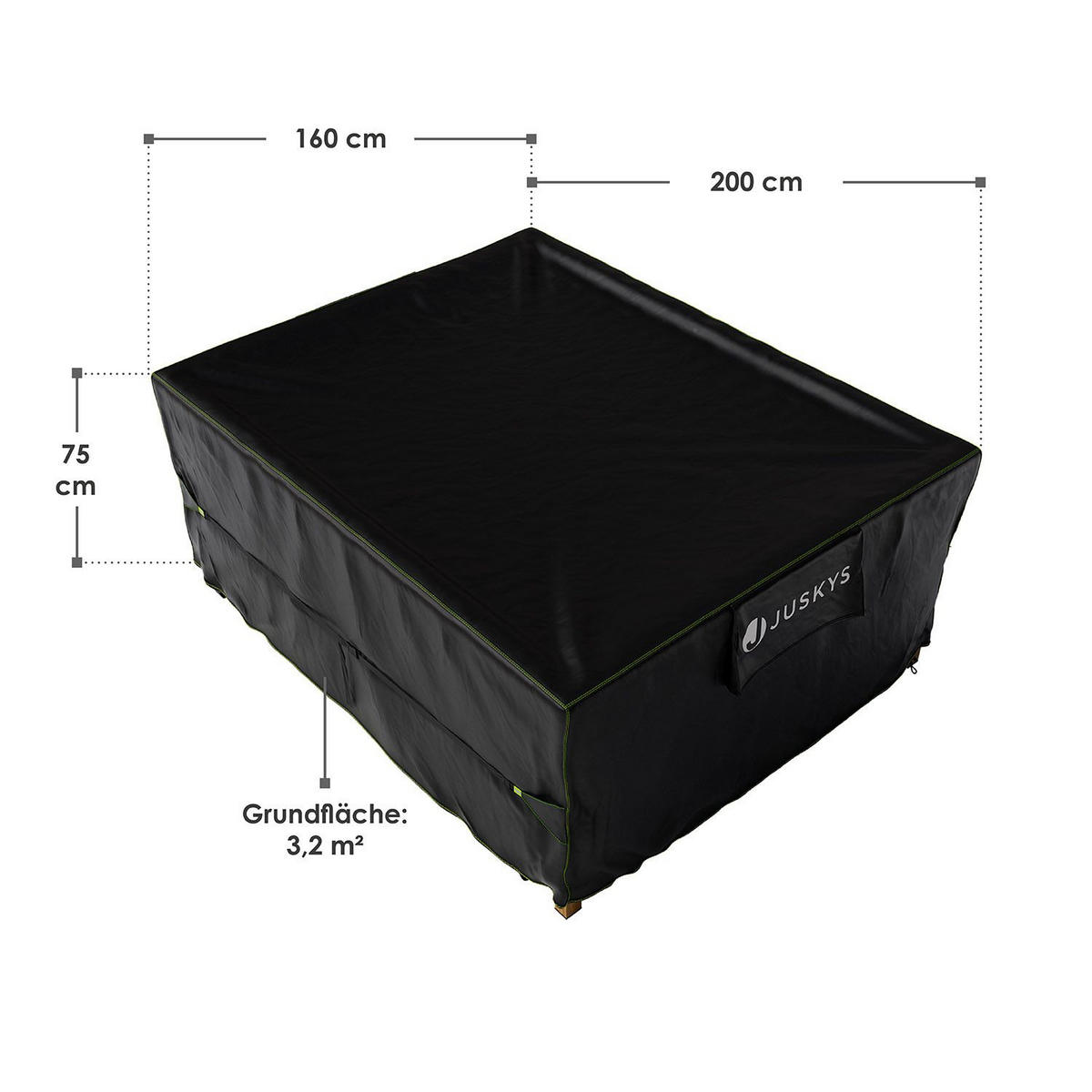 GARTENMÖBELABDECKUNG CoverSafe Pro schwarz - Schwarz, Kunststoff (160/75/200cm) - Juskys