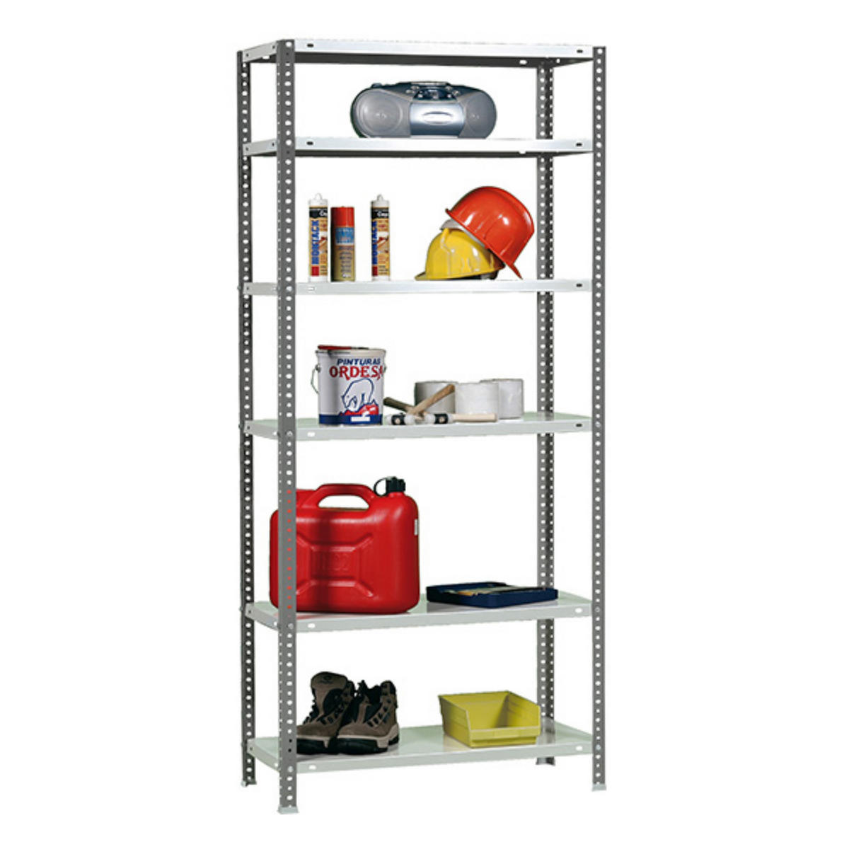 SCHRAUBREGAL PANDA TALL | HxBxT 200x80x30cm | 6 Fachböden | Fachlast 100kg | Anthrazit-Weiß - Anthrazit, Metall (80/200/30cm) - PROREGAL