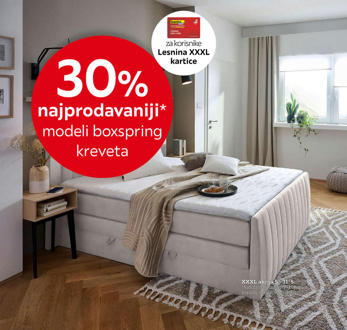 30% na boxspring krevete