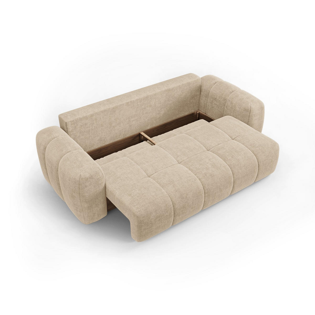 SCHLAFSOFA mit Stauraum SKY Köpergewebe Beige 260cm - Beige, Textil (260/75/100cm) - Premium Interiors