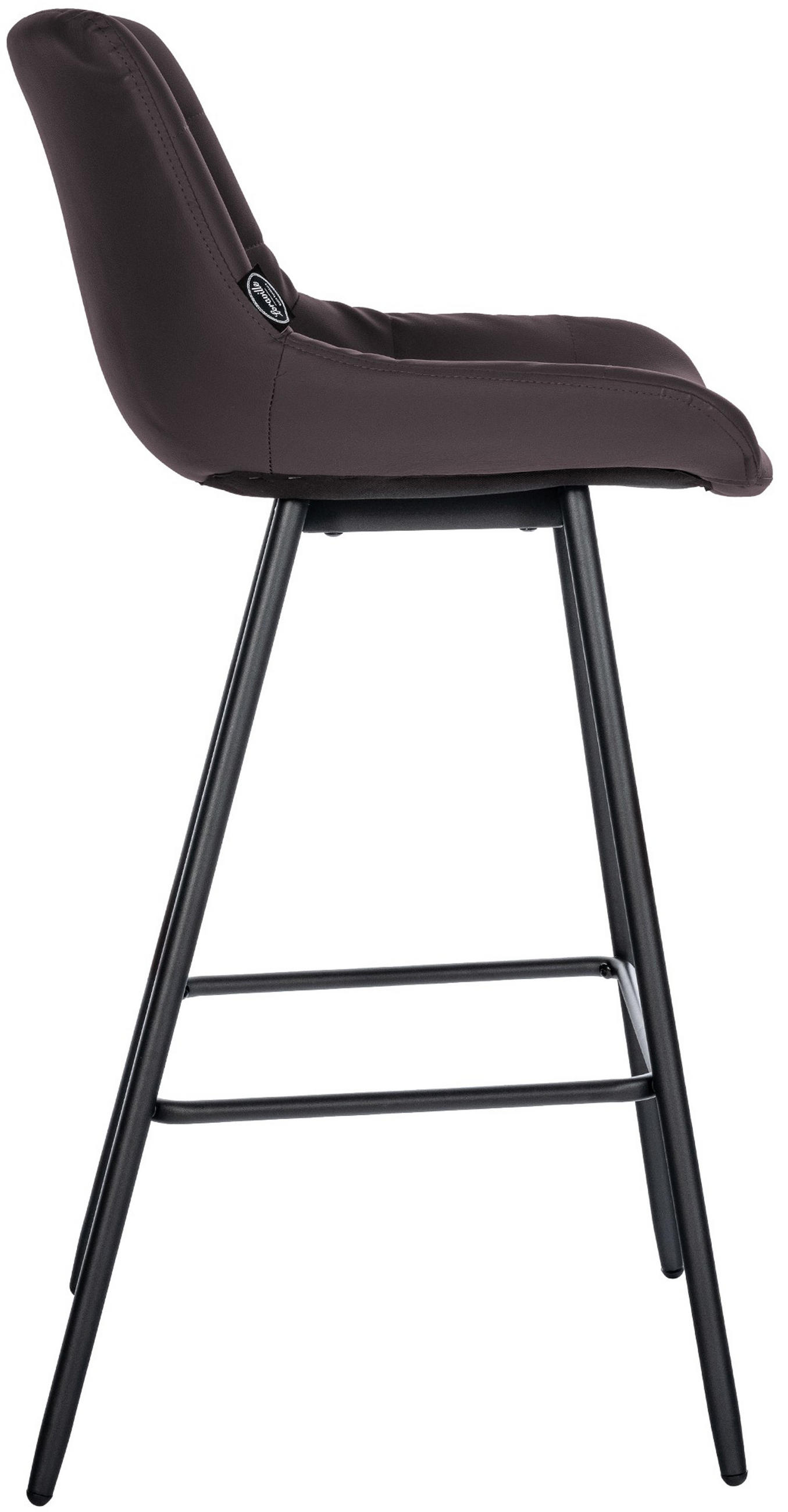BARHOCKER Welton Kunstleder braun - Schwarz/Braun, Kunststoff/Metall (49/104/56cm) - TPFLiving