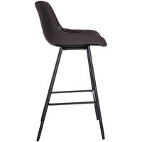 BARHOCKER Welton Kunstleder braun - Schwarz/Braun, Kunststoff/Metall (49/104/56cm) - TPFLiving