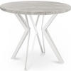 ESSTISCH Austin runder ausziehbarer, Grauer Beton 100-180/100/76 cm - Hellgrau/Weiß, Holzwerkstoff/Metall (100/100/76cm) - WFL GROUP