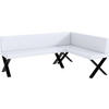 ECKBANK ERIC_X - Weiß, Leder (142/196cm) - Meblini