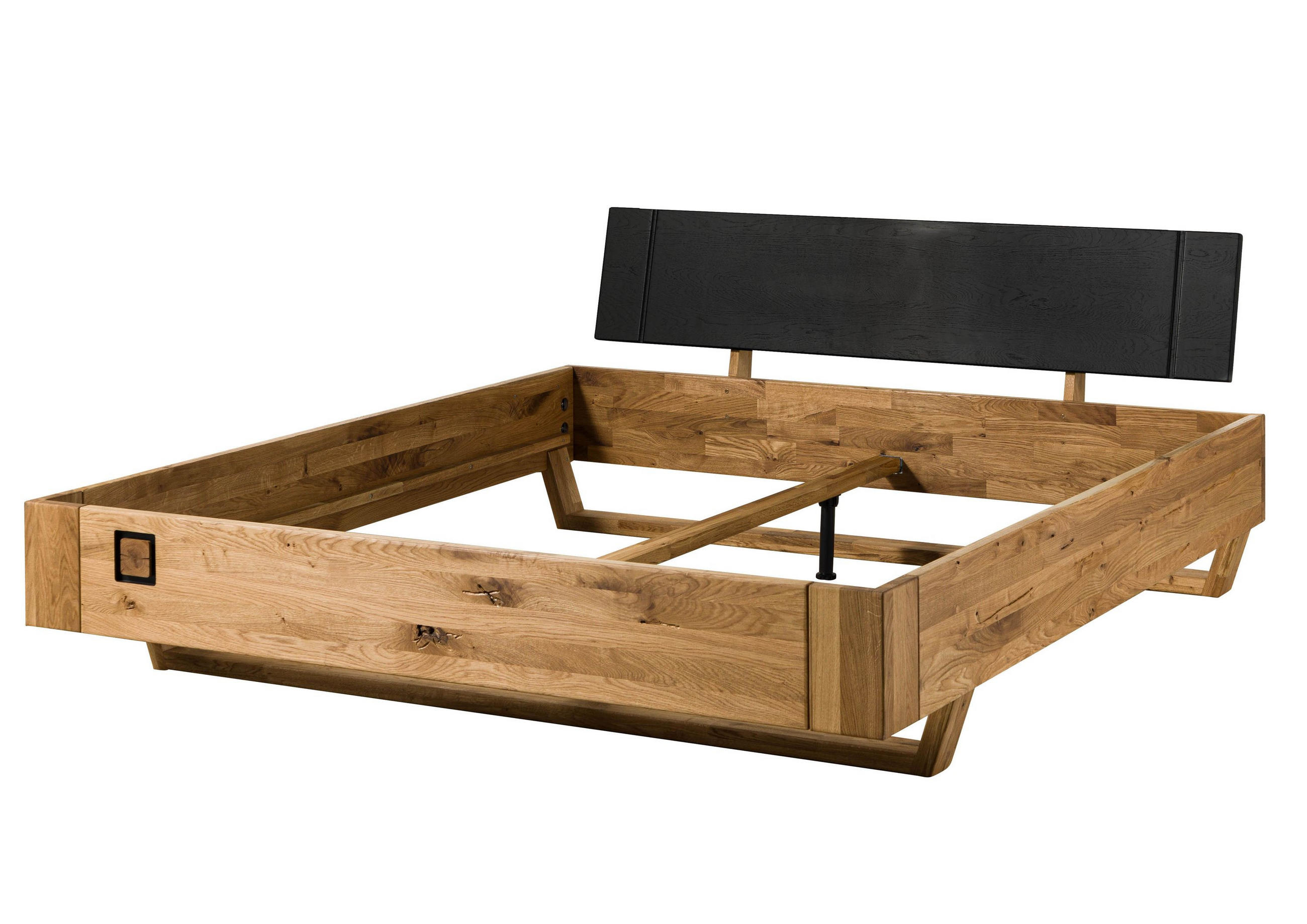 BETT Massivholz Wildeiche 180 x 200 x 81 natur KITZBÜHEL #142 - Naturfarben, Holz (180/200cm) - Massivmoebel24