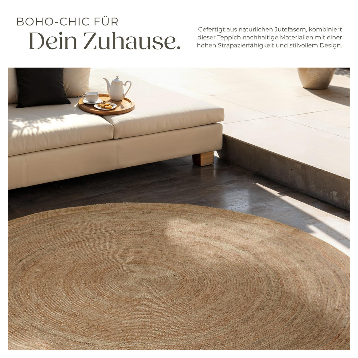 TEPPICH Handgewebt Glim,strapazierfähig und pflegeleicht,braun gemischt - Braun, Textil (200/200cm) - tectake