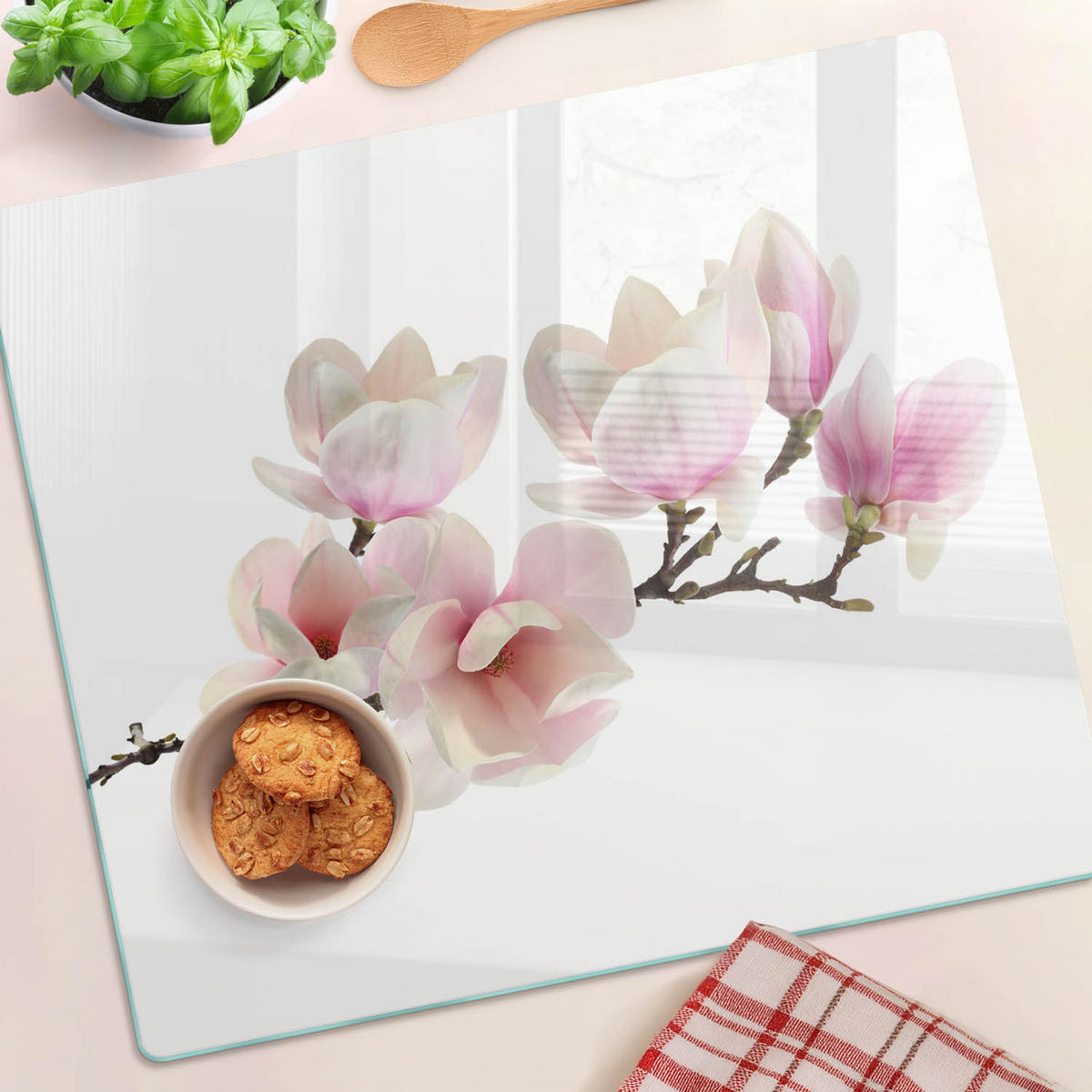 GLASPLATTE 60x52 cm Magnolie - Pink, Glas (60/0.4/52cm) - TULUP