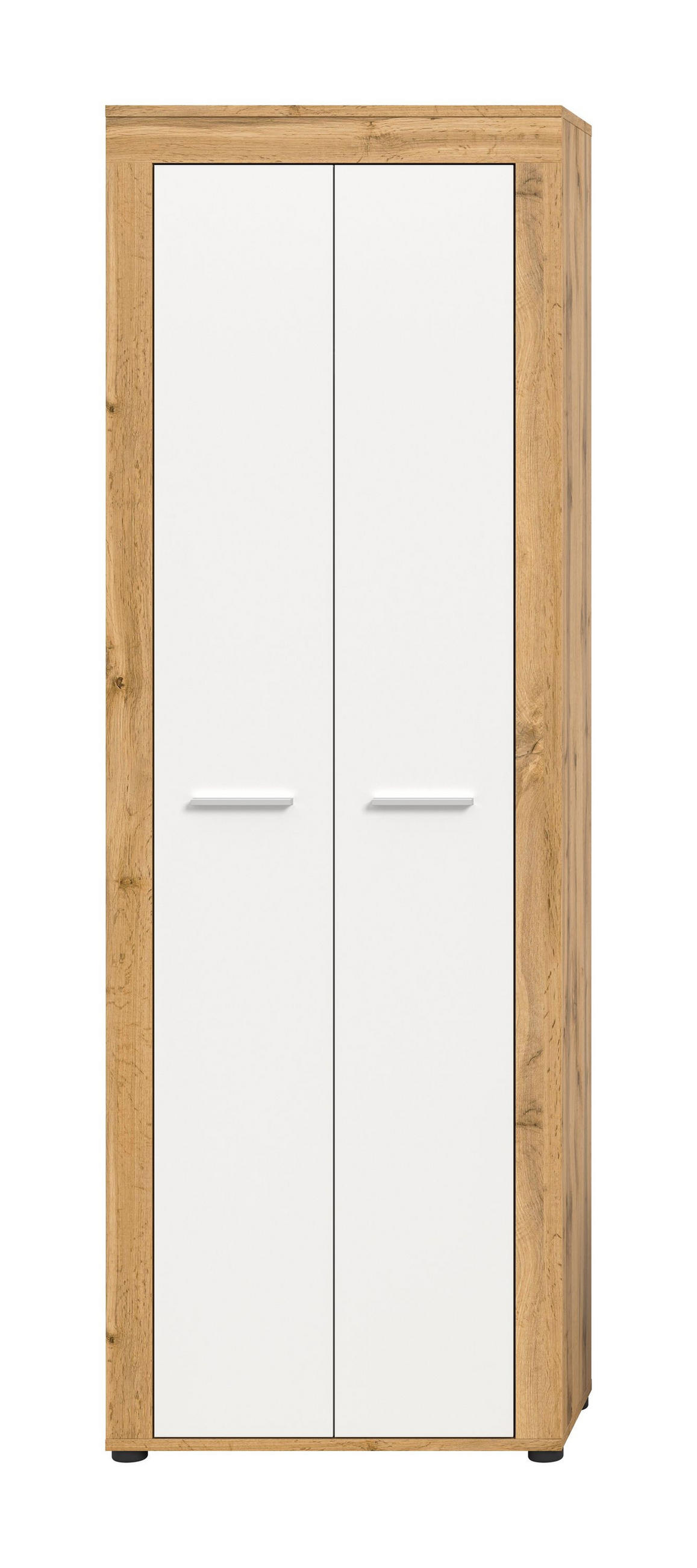 GARDEROBENSCHRANK JAM (B/H/T: ca. 64/191/35 cm) in Wotan Eiche Nachbildung/weiß - Eichefarben, Holzwerkstoff (64/191/35cm)