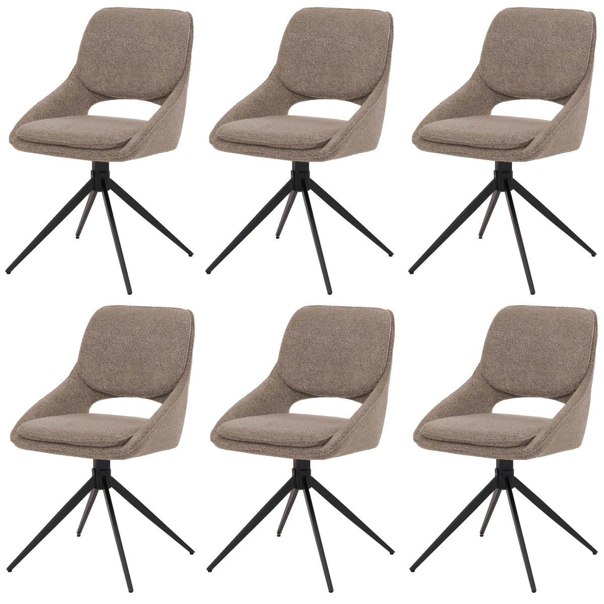 ESSZIMMERSTUHL Beige 6er-Set - Beige, Textil (55/87/55cm) - MCW