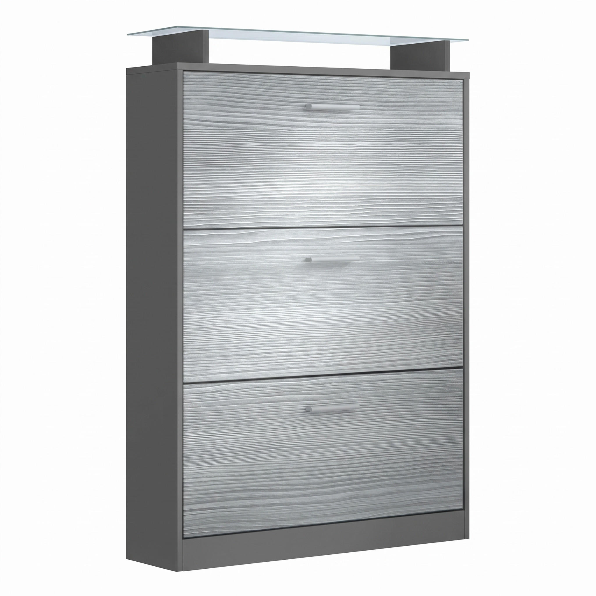 SCHUHSCHRANK Lavia Front in Avola-Anthrazit - Anthrazit, Holzwerkstoff (89/128/23cm) - Vladon