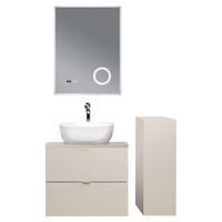 BADMÖBEL-SET 3-TLG. Durango-56 - Beige, Holzwerkstoff (170/200/47cm) - Lomado