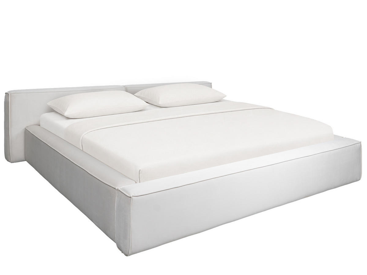 POLSTERBETT Jodie XL Low Beige 180/200 cm Samt mit Bettkasten - Beige, Textil/Metall (180/200cm) - wonello