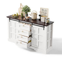 SIDEBOARD 150/40/85 cm mit 2 Schiebetüren & 4 Schubladen in Weiß - Weiß, Holzwerkstoff (150/85/40cm) - BEAOK