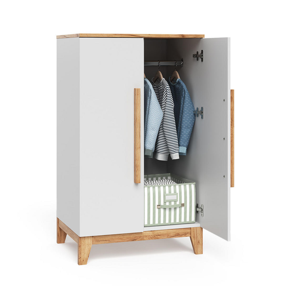 KINDERKLEIDERSCHRANK Malia Weiß/Artisan 70 x 120 cm - Weiß, Holzwerkstoff (70/120/53.4cm) - VitaliSpa