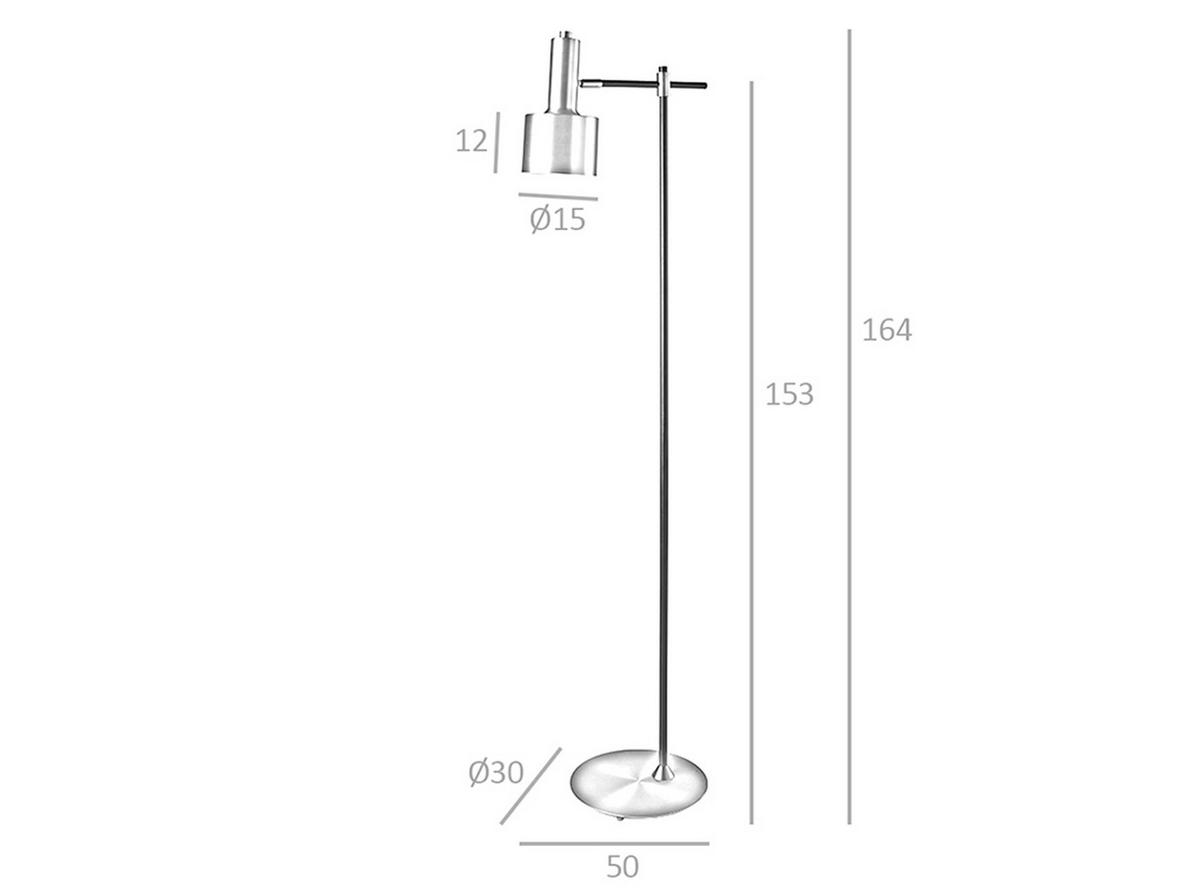 STEHLAMPE Aluminium Schwarz , Gold - Goldfarben/Schwarz, Metall (30/50/164cm) - ANGEL CERDA