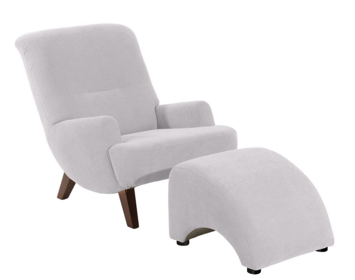 SESSEL Kajsa 71x80x101 Bezug Veloursstoff Buche nussbaum/silber - Silberfarben/Nussbaumfarben, Kunststoff (101/80/71cm) - 58aufmkessel