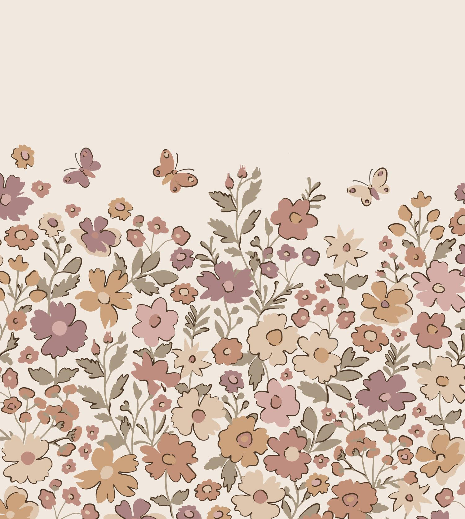 FOTOTAPETE Blumen 2.5 x 2.79 m - Lila, Papier (250/279cm) - ESTAhome