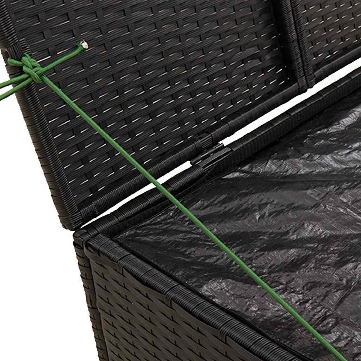 GARTENTRUHE Schwarz 291L Poly Rattan - Schwarz, Kunststoff (75/59/80cm) - vidaXL