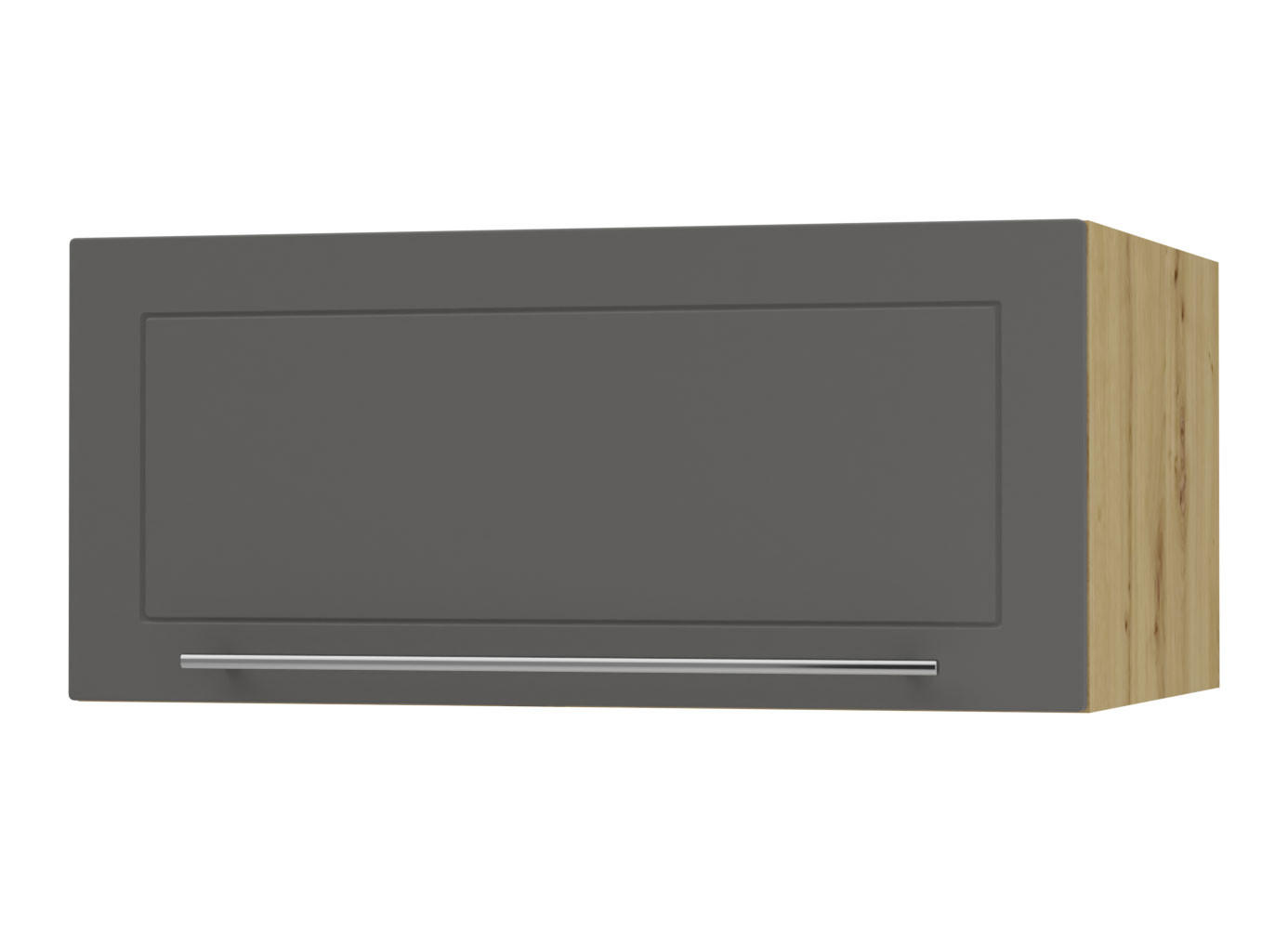 KLAPPHÄNGESCHRANK Kvantum W6B/80 Graphit Matt / Eiche Artisan Matt 80 / 59 / 36cm - Graphitfarben/Eiche Artisan, Holz/Holzwerkstoff (80/36/59cm) - Feldmann-Wohnen