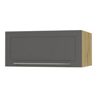 KLAPPHÄNGESCHRANK Kvantum W6B/80 Graphit Matt / Eiche Artisan Matt 80 / 59 / 36cm - Graphitfarben/Eiche Artisan, Holz/Holzwerkstoff (80/36/59cm) - Feldmann-Wohnen