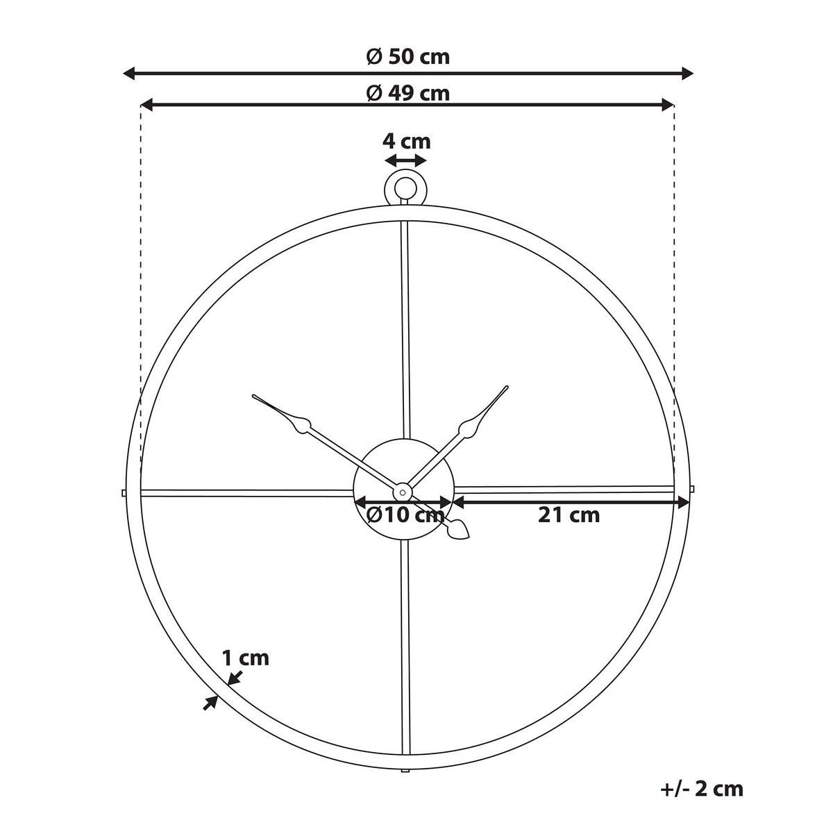 WANDUHR Metall gold Zuchwil - Goldfarben, Metall (50/50/2cm) - Beliani