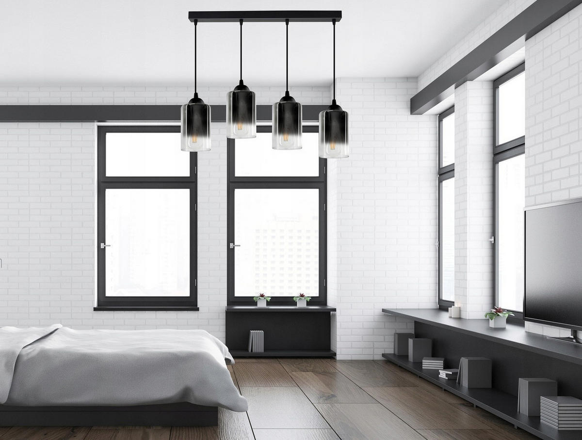 PENDELLEUCHTE GRAF - Transparent/Anthrazit, Glas/Metall (10/70/80cm) - kiki design
