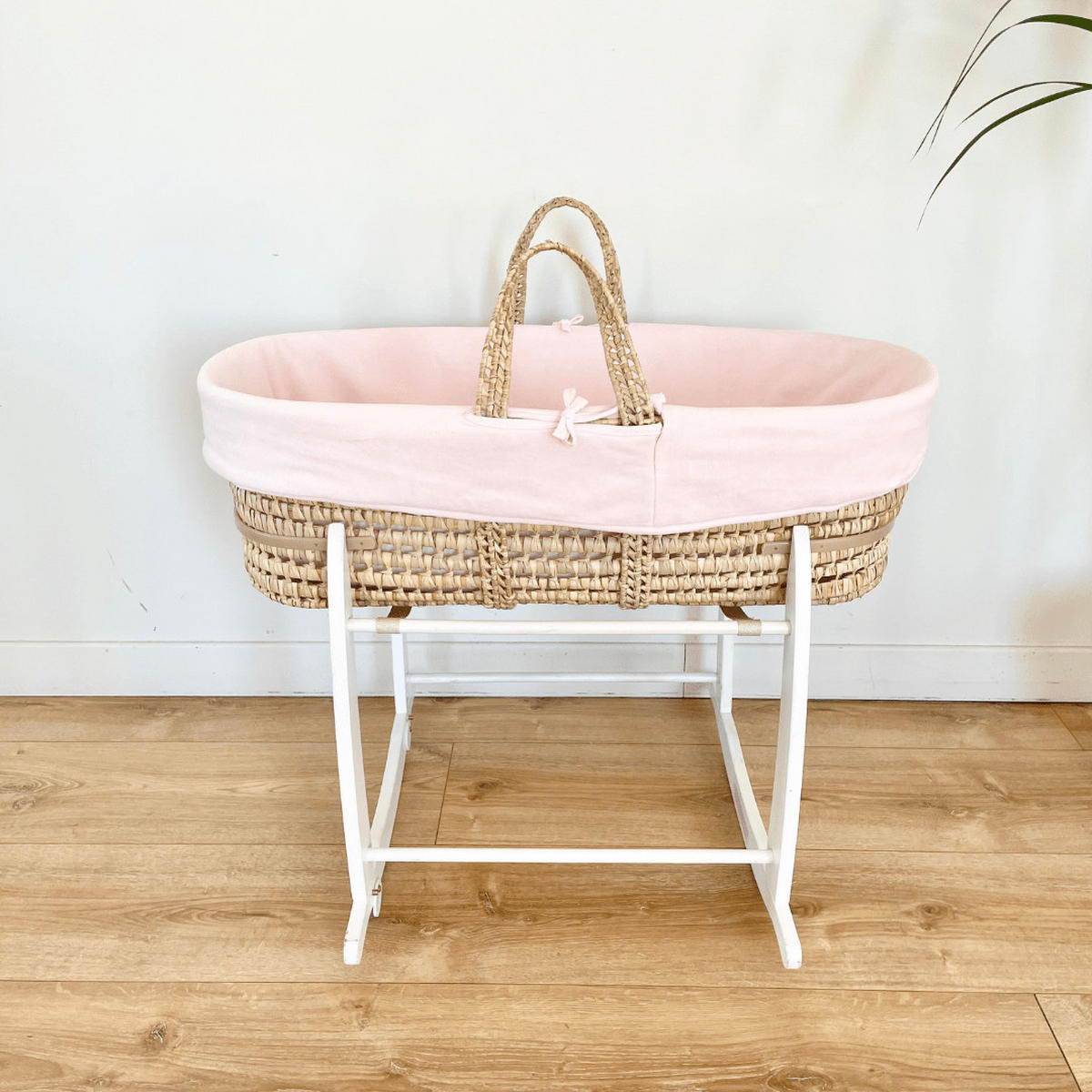 BABYTRAGEKORB Bio-Baumwolle rosa - Hellrosa, Naturmaterialien (29/78cm) - Premiers Moments