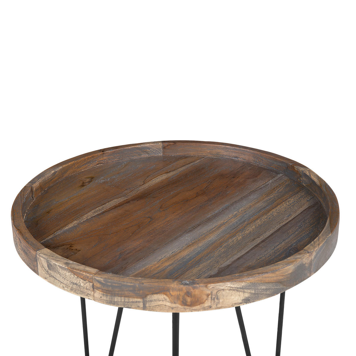 BEISTELLTISCH Holz dunkelbraun 50 cm Bondiss - Dunkelbraun/Schwarz, Holz (50/50/50cm) - Beliani