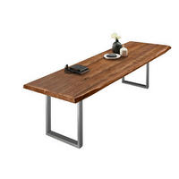 ESSTISCH VALIN - Silberfarben/Braun, Holz/Metall (120/350/79cm) - SAM