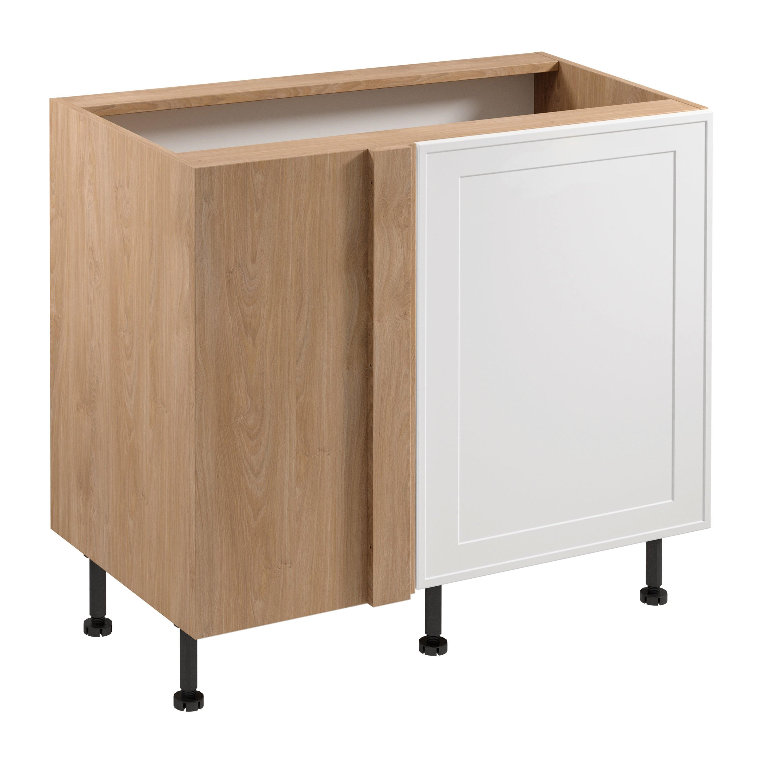 ECKUNTERSCHRANK D100N P/L – Sorento Sonoma Eiche Weiß – Gerade mit Blindteil – Weiß / Sonoma Eiche - Weiß/Sonoma Eiche, Holzwerkstoff (100/87/56cm) - ROYAL24_MARKT
