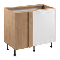 ECKUNTERSCHRANK D100N P/L – Sorento Sonoma Eiche Weiß – Gerade mit Blindteil – Weiß / Sonoma Eiche - Weiß/Sonoma Eiche, Holzwerkstoff (100/87/56cm) - ROYAL24_MARKT