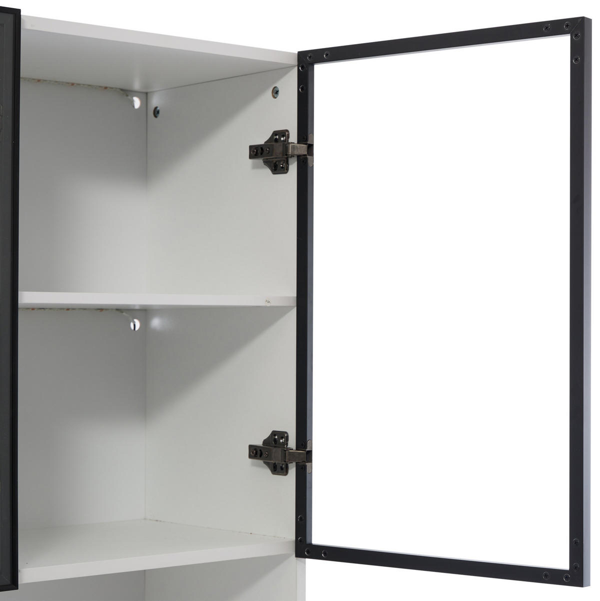 VITRINE 120/35/200 cm aus Holzwerkstoff mit Glas und LED-Beleuchtung Weiß - Weiß, Holzwerkstoff (120/200/35cm) - Modenvie
