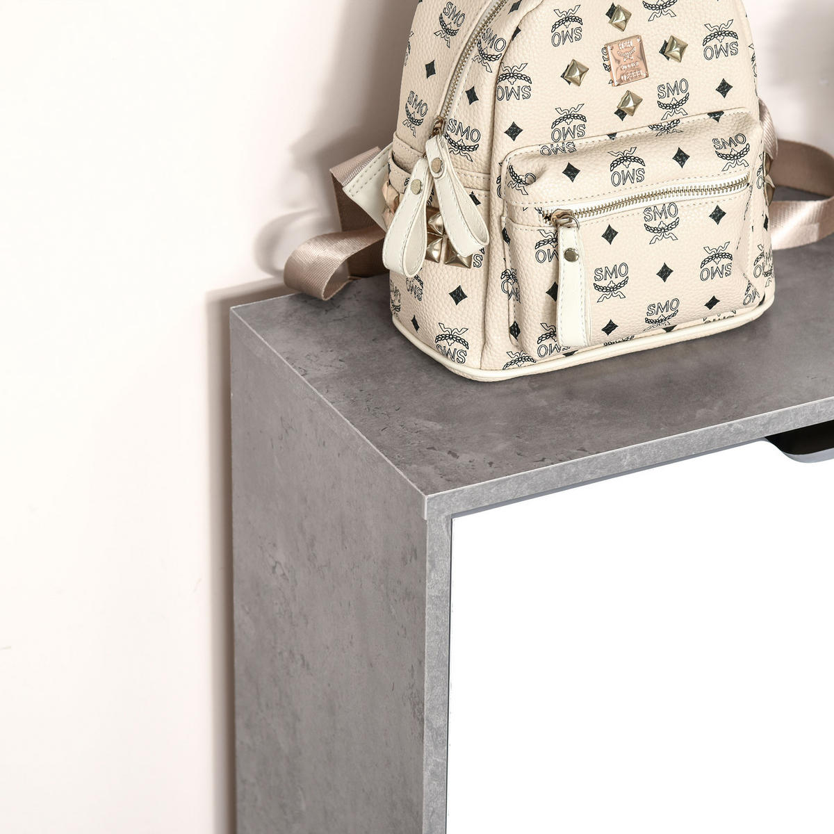 SCHUHSCHRANK DE-14978 2 Klapptüren mit verstellbaren Böden Grau - Weiß, Holzwerkstoff (62.5/81/26cm) - ComfortXL