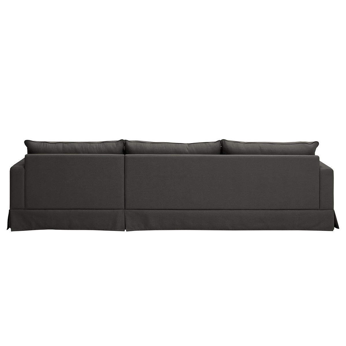 ECKSOFA mit Husse - Longchair, Webstoff - Anthrazit/Schwarz, Kunststoff/Textil (300/175cm) - home24