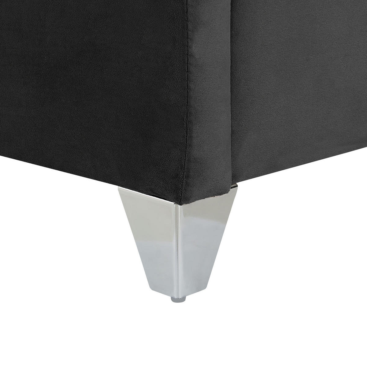 POLSTERBETT 160/200cm Schwarz Lubbon - Schwarz, Textil (160/200cm) - Beliani