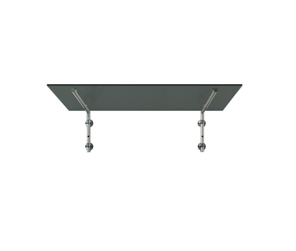 GLASVORDACH 120x90 cm Sicherheitsglas Edelstahl Grauglas L-Silber - Grau, Glas (120/1.31/90cm) -  Glaswerk Westfalen